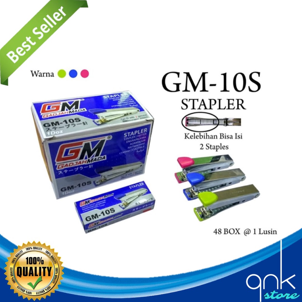 Staples GM-10S Bisa Isi 2 Staples/Stapler Gajah Mada