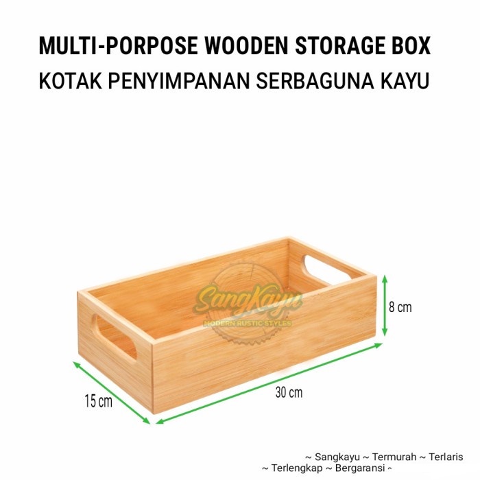

Kotak penyimpanan serbaguna storage box kosmetik kayu nampan tray - KAYU MAHONI