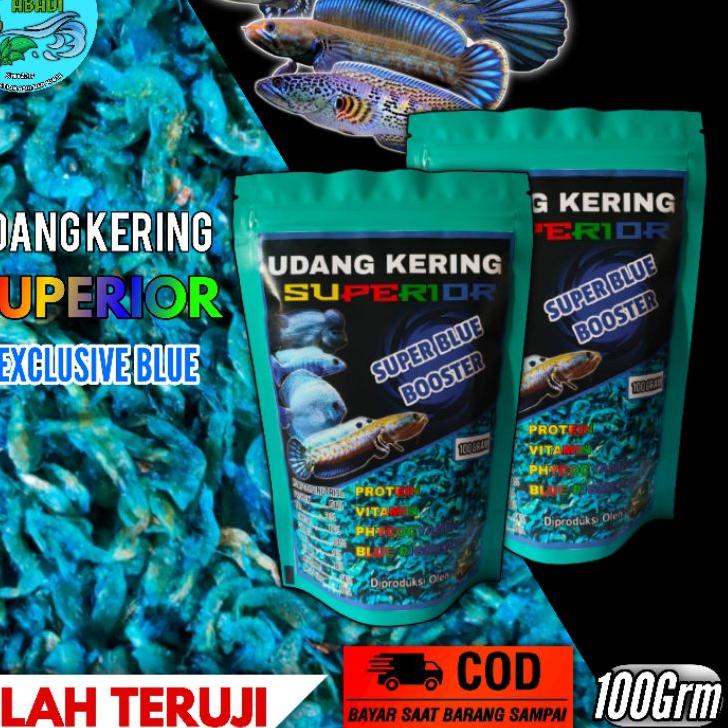 Special - Udang kering superior blue pakan channa pulchra 100 gram ..