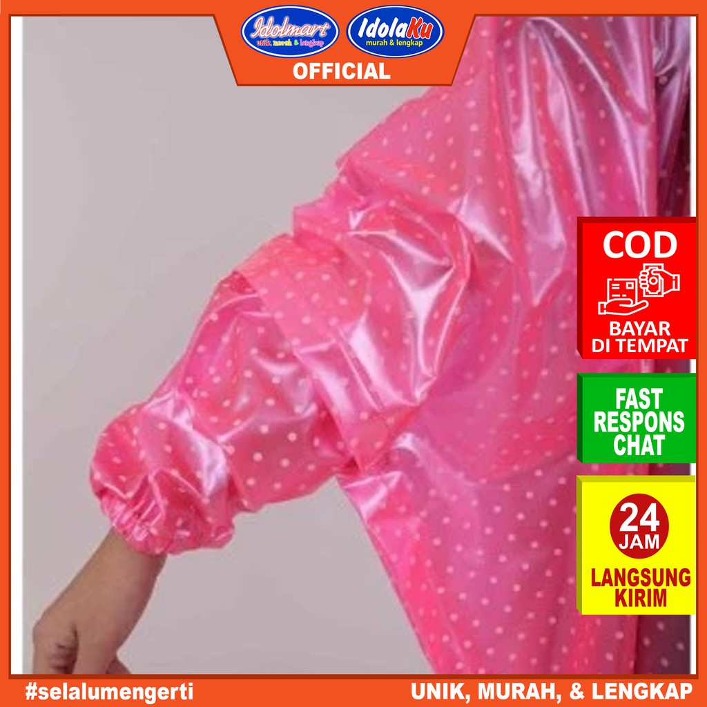 IDOLMART Jas Hujan Ponco LENGAN Polkadot Pop Plevia 850 Surabaya