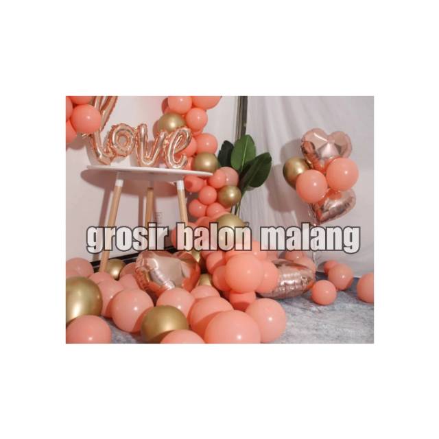 Balon latex metalik / metallic  warna coral