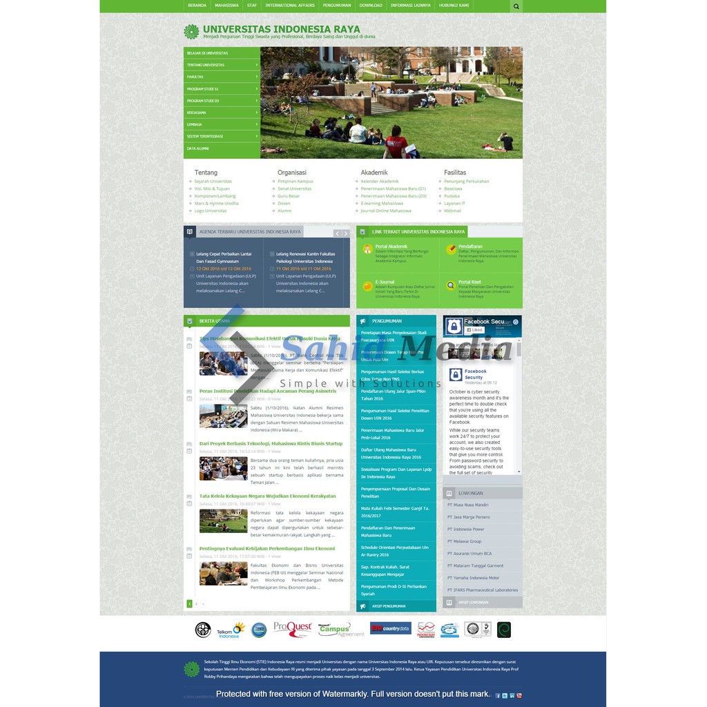 Web Portal Kampus Responsive dengan Codeigniter 3 dan PHP 7