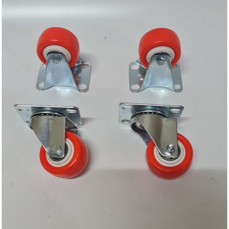 Roda 2 inch pu taiwan hidup/mati (harga 4 roda)