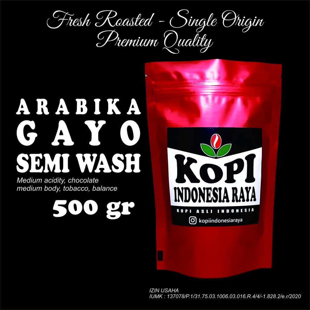 

Kopi Aceh Gayo Arabica 500 Gr - Kopi BUBUK / BIJI Arabika - Premium Coffee Semi Wash