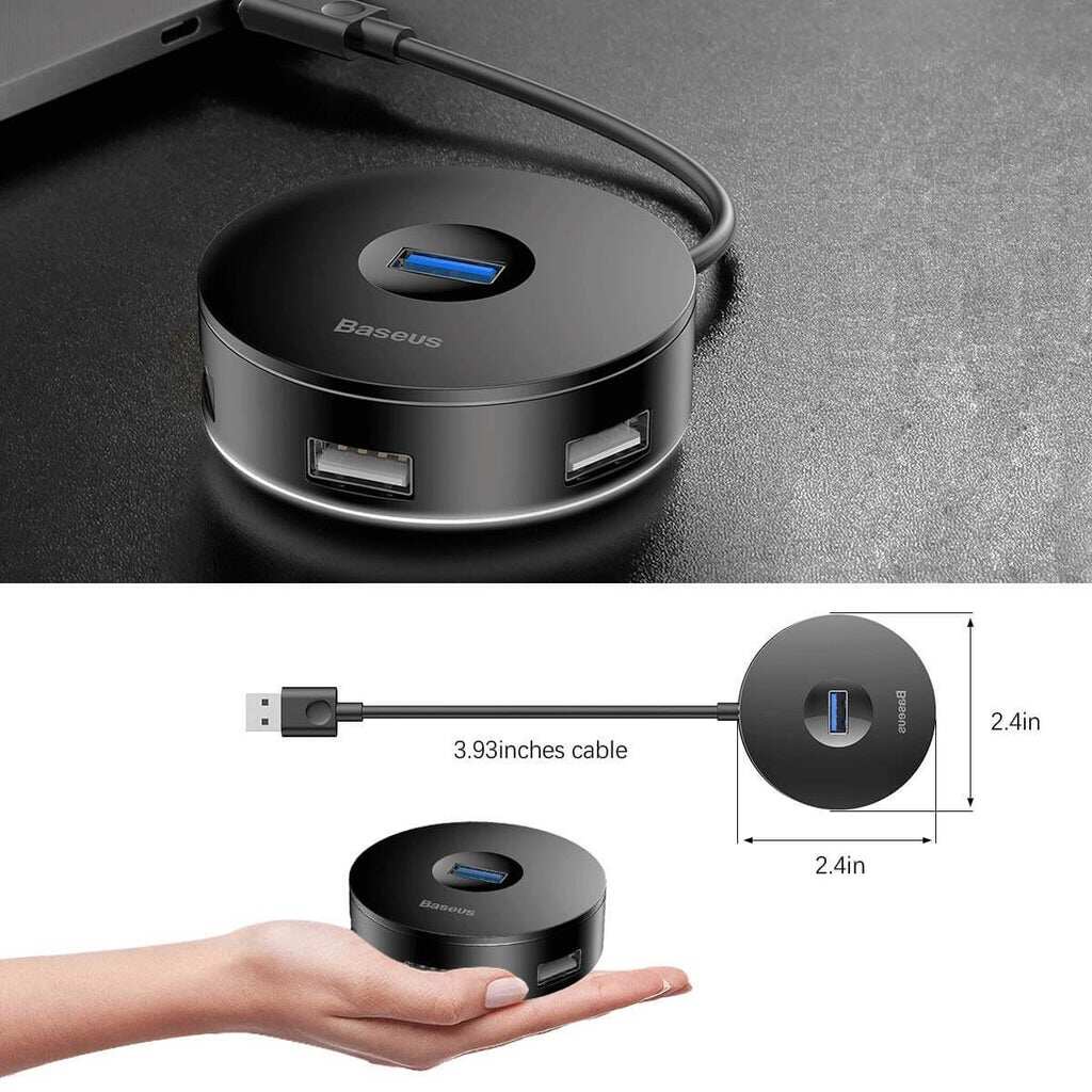 Baseus Round Box USB HUB 3.0 Male to 4 Port USB 3.0 Female Original Adapter Adaptor Kabel Converter Ori