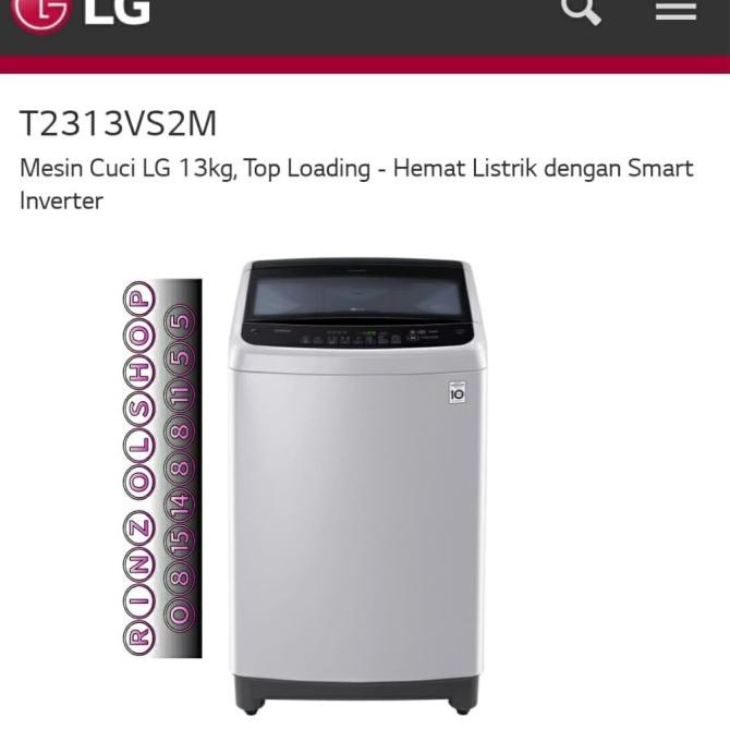 T2313 LG MESIN CUCI TOP LOADING 13KG T2313VS2M INVERTER NEW