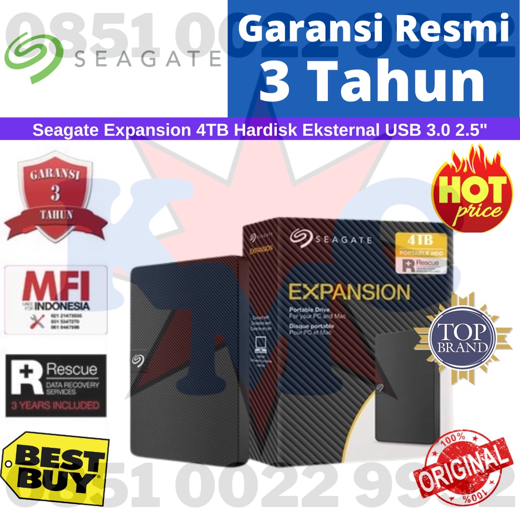 Seagate Expansion 4TB - HD Harddisk Eksternal 2.5&quot; USB3.0 Resmi Hard Disk Terlaris Best Seller