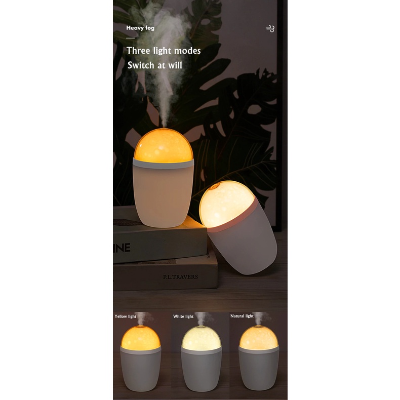 [ORIGINAL] Pelembab Udara Warm Lampu LED Air Humidifier Heavy Fog Fogging Diffuser Pengharum Aromaterapi Ruang Mobil Terbaru