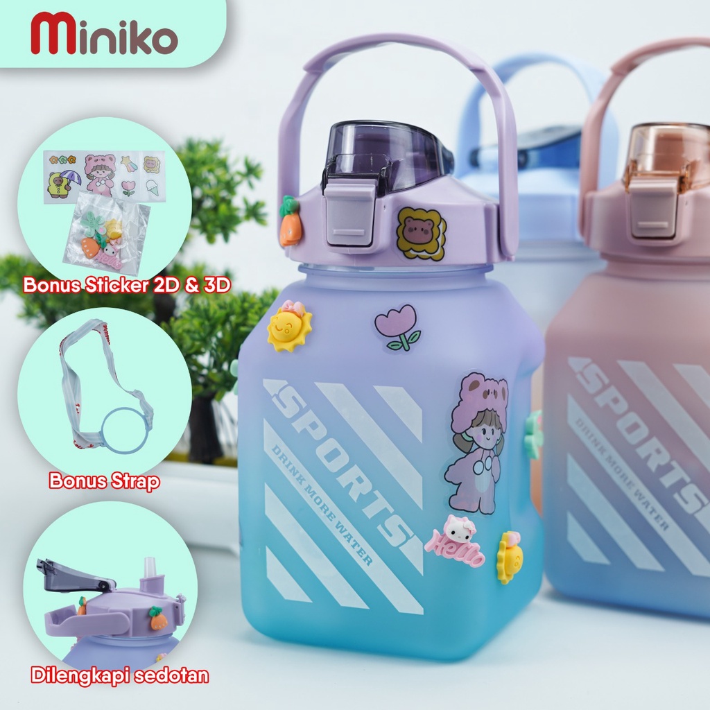 Botol Minum Viral 1500ML / Botol 1.5L VIRAL Warna Gradiasi