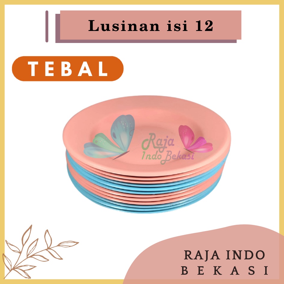 Lusinan Tebal Piring Plastik 8 Inch Warna Putih Pink Biru Pastel - Piring Kecil Besar Set Makan Plastik Acara Pesta Melamin Rotan Murah - Piring Plastik Lusinan Isi 12