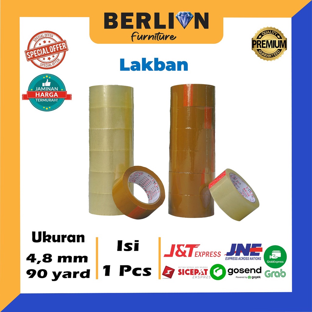 LAKBAN BENING / COKLAT 90 YARD 100 YARD/ FRAGILE 60 YARD BODHI TAPE MURAH KUAT LENGKET BERKUALITAS