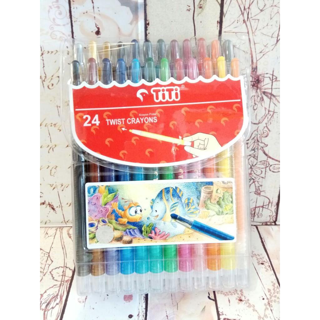 Crayon Titi Putar  24 Warna  Shopee Indonesia