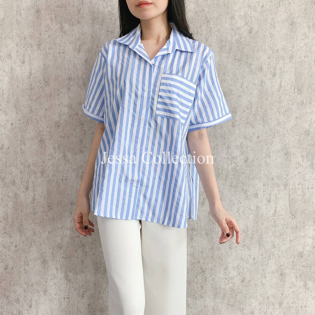 Kemeja Oversized Salur Inako FG