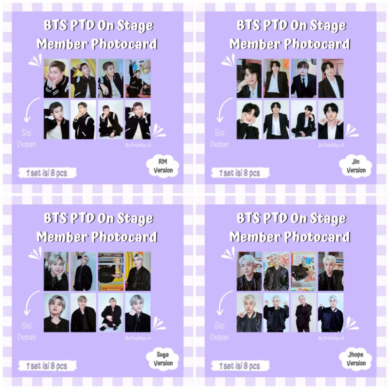 BTS PTD ON STAGE MEMBER SET PHOTOCARD (ISI 8 PCS)