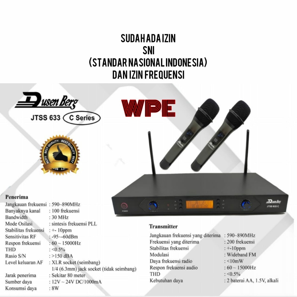 mic wireless dusenberg jtss633 c jtss 633c original