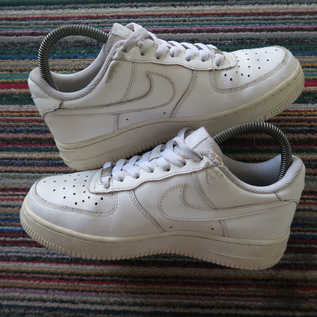 leather nike white