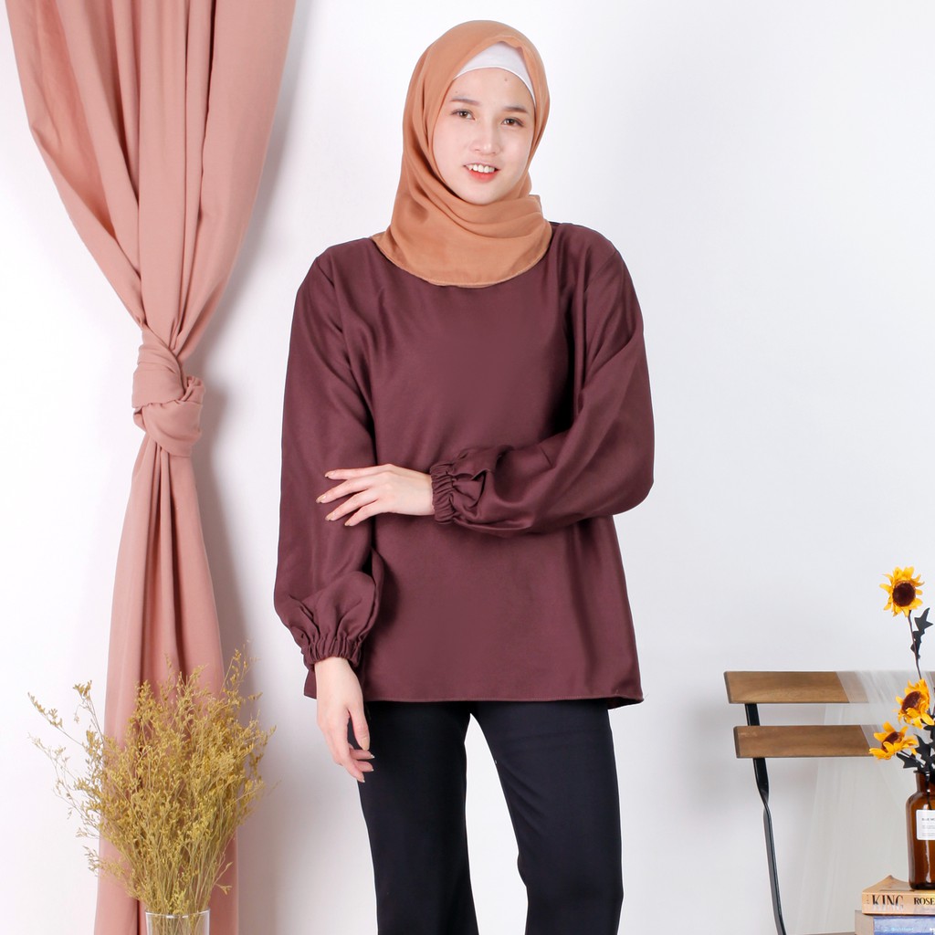 Linata Fashion | Kalina Blouse Lengan Balon Moscrepe