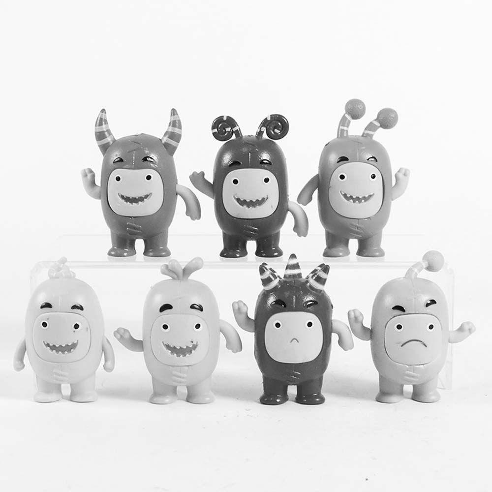 Needway Oddbods Mainan Hadiah 7pcs /set Kawaii Fuse Model Koleksi Pogo Dekstop Dekorasi Boneka Anime Licin