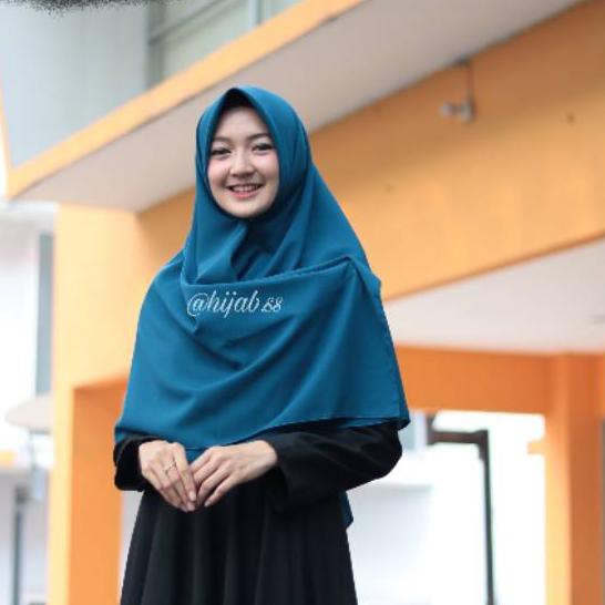 Khimar Hijab Wolfis Polos by Hijab SS Biru tosca tua Harga Termurah...