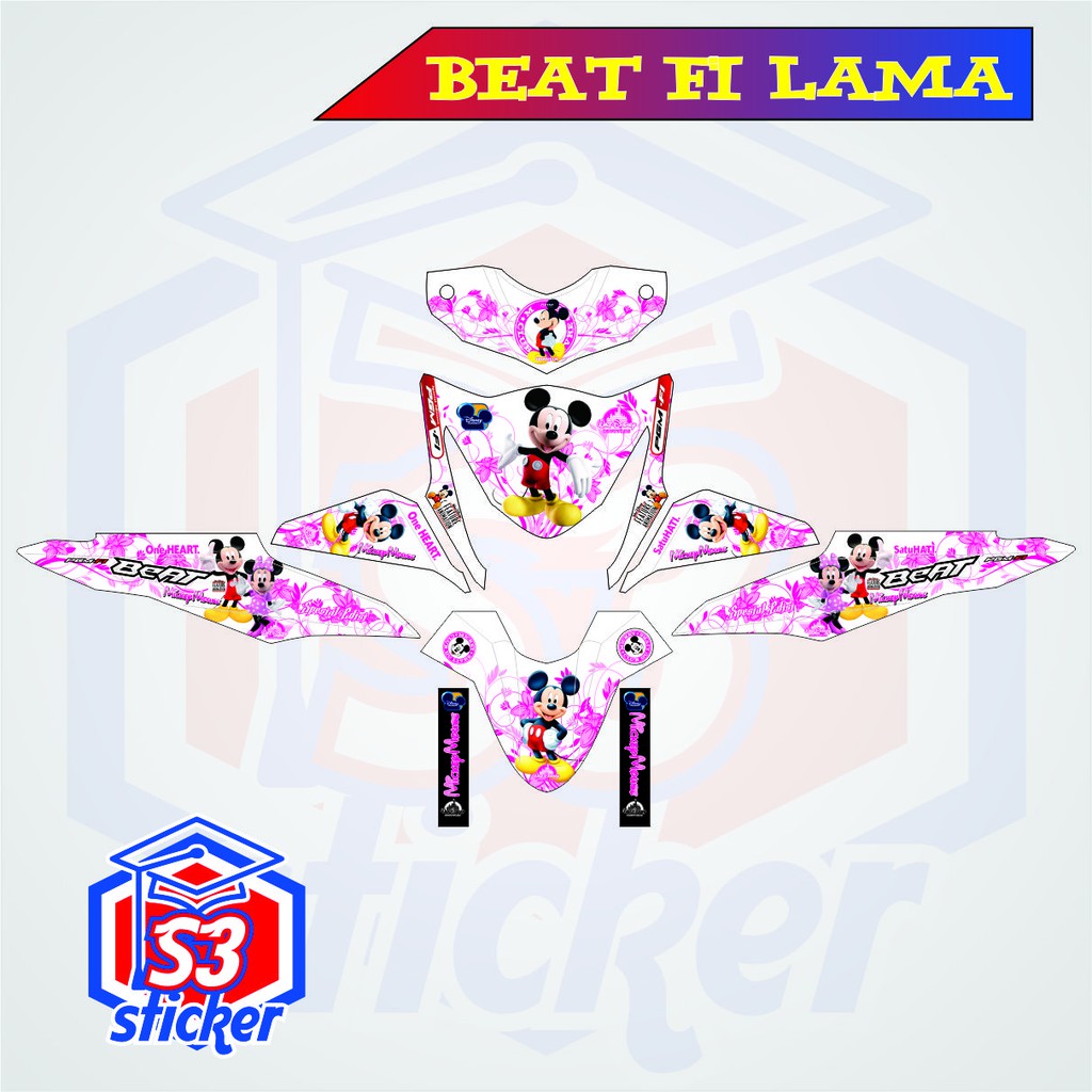 Sticker Decal Motor Honda Beat Fi Lama Animasi Kartun Shopee Indonesia