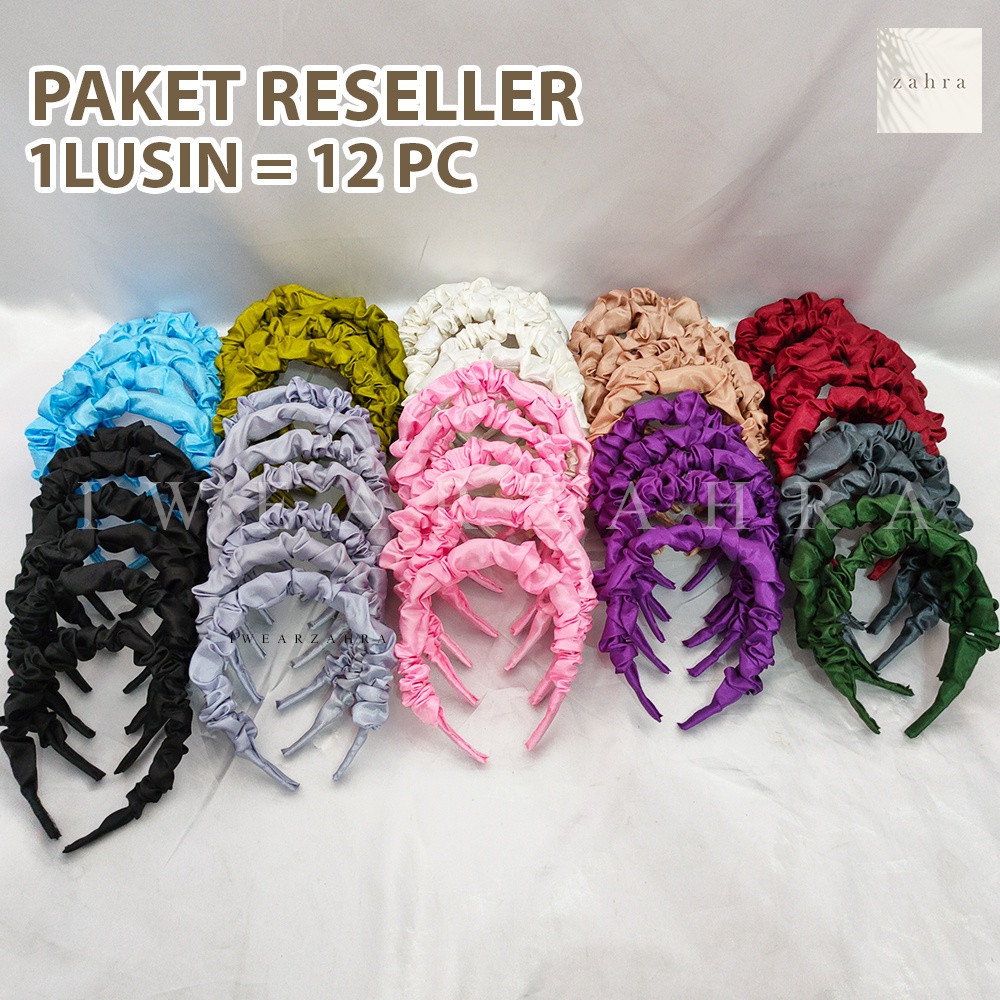 [ GROSIR 12 PCS ] BANDO NAGITA KERUT - Headband puffy kerut korea premium aksesoris rambut headband ruffle aksesoris multifungsi