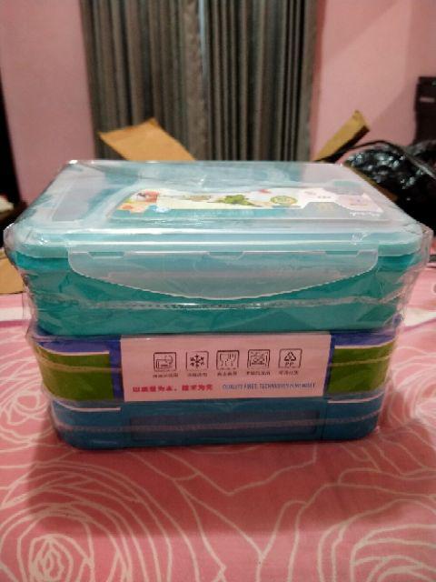 Lunch Box Yooyee Sekat 6 Anti Tunpah Type 589   Yooyee Sekat 6 Lunch Box 5 Pcs Sponge Spon