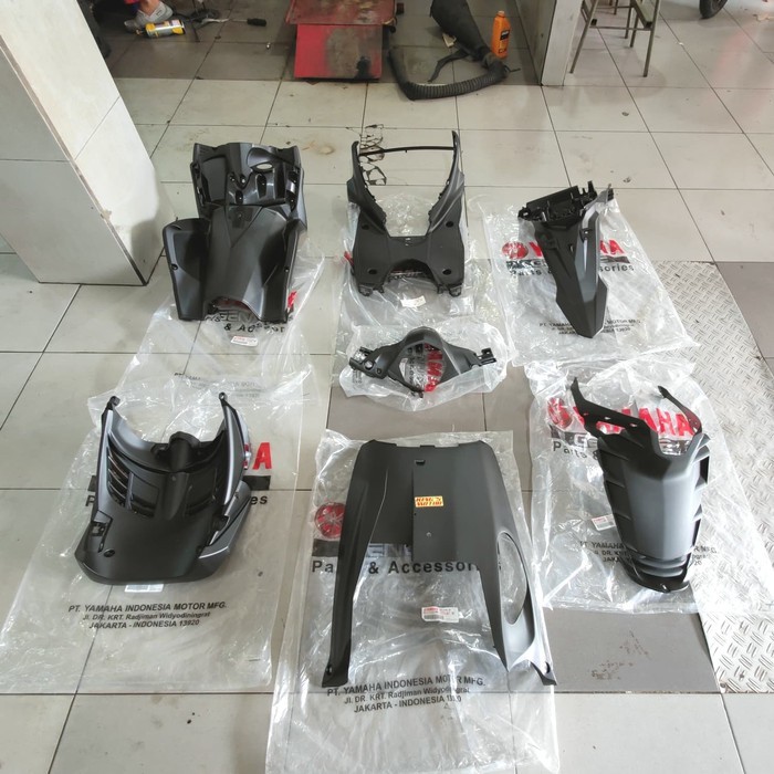 FULL COVER BODY KASAR SOUL GT 115 HITAM (1KP) ASLI YAMAHA