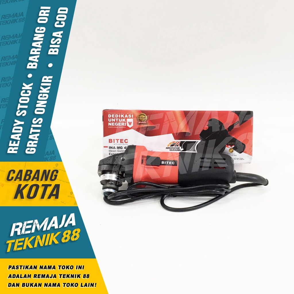 DISH GRINDER VARIABLE SPEED / MESIN GERINDA 4 INCH - BITEC INA MG 4520