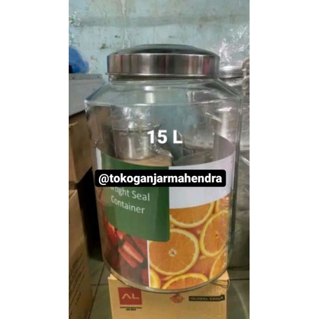 DLX-Toples Kaca/Toples Kerupuk/Toples Asinan 15 Liter