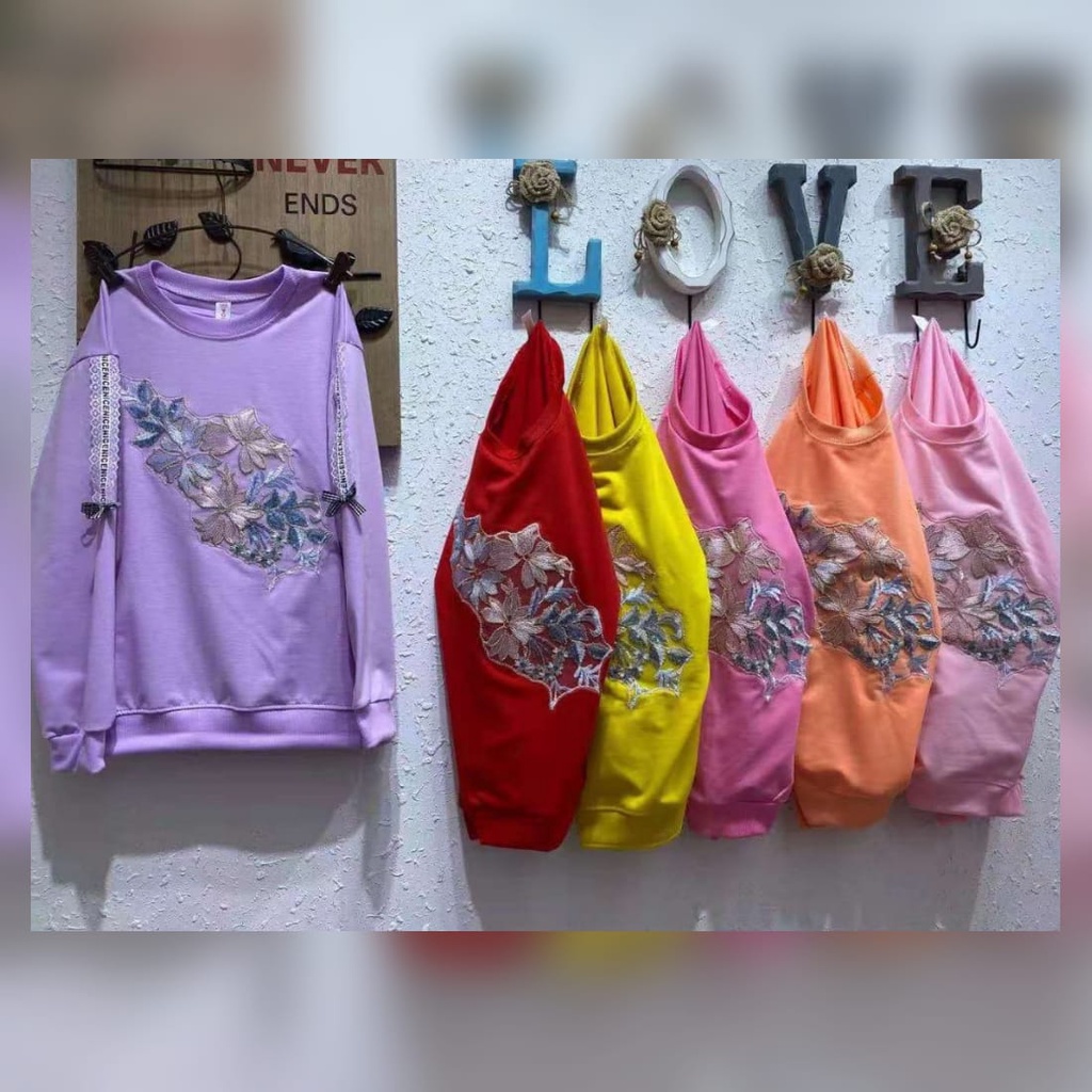 Sweater Anak Perempuan Usia 6-12 Tahun/Switer Anak Perempuan/Sweater Bordir Anak Perempuan Import