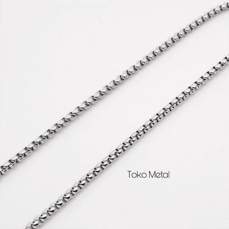 Kalung Titanium Model Rantai Pria Dan Wanita Anti Karat [ Toko Metal ]