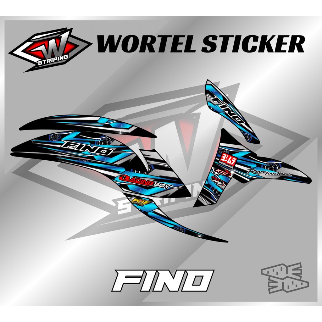 Striping Stiker Variasi Motor Fino 125 Motif Racing Keren-Striping Hologram Fino 125.