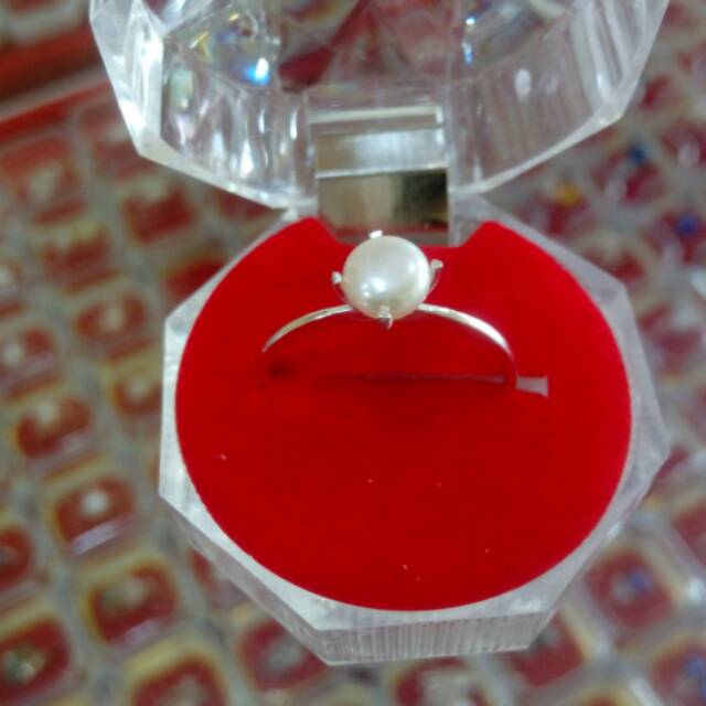 Cincin Perak Imut Kecil Cincin Mutiara Air Tawar Lombok