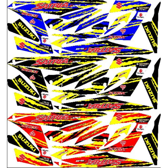 Striping Satria Fu / F 150 New Facelift 2013 2014 2015 Variasi Sticker Stiker Skotlet Motor Lis List