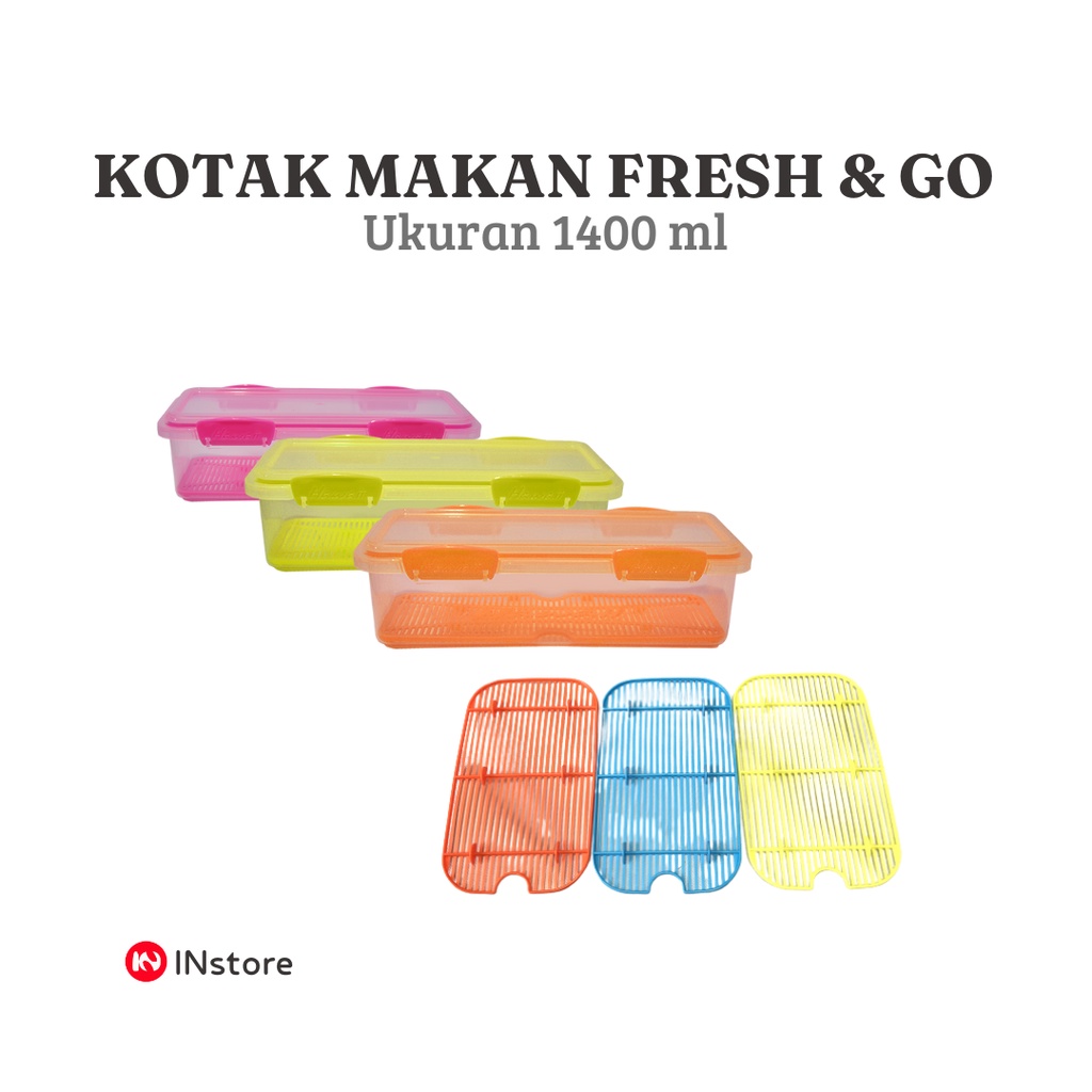 Kotak Makan Fresh &amp; Go Ukuran 1400 ml