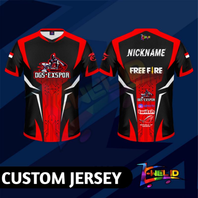 jersey kaos baju gaming free fire ff custom desain 002
