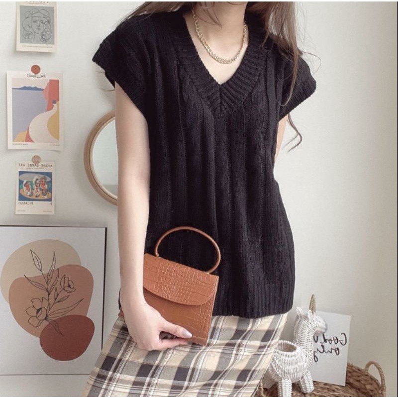 DALMI KNIT VEST / CABLE KNIT VEST / ROMPI RAJUT VEST / HONEY VEST RAJUT PREMIUM ZALIZA