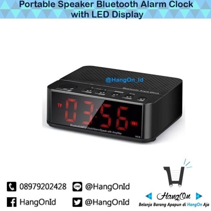 PROMO.. Portable Bluetooth Speaker Alarm Clock