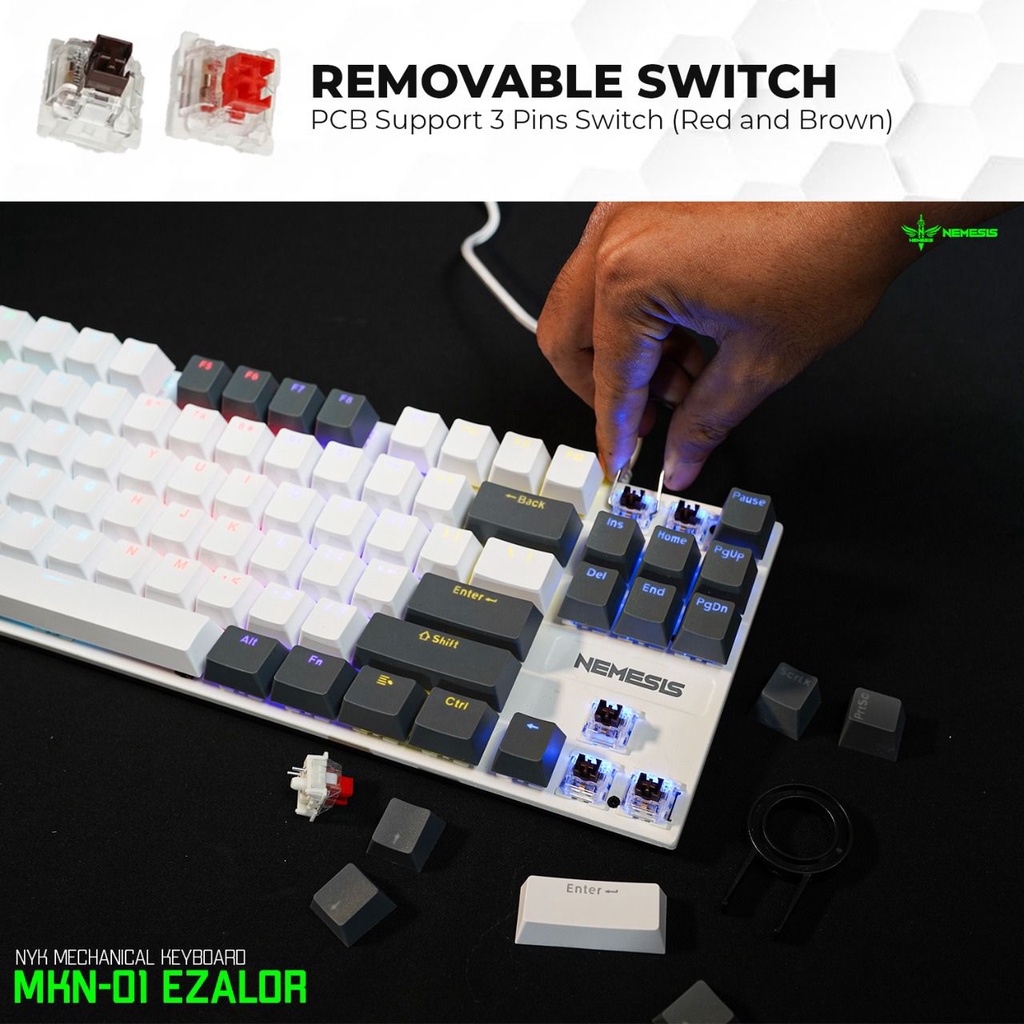 Keyboard Gaming Mechanical TKL NYK Nemesis MKN-01 EZALOR