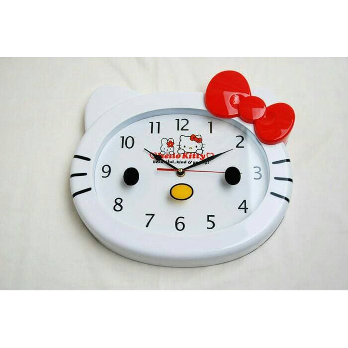 Jam dinding karakter kepala Hello kitty