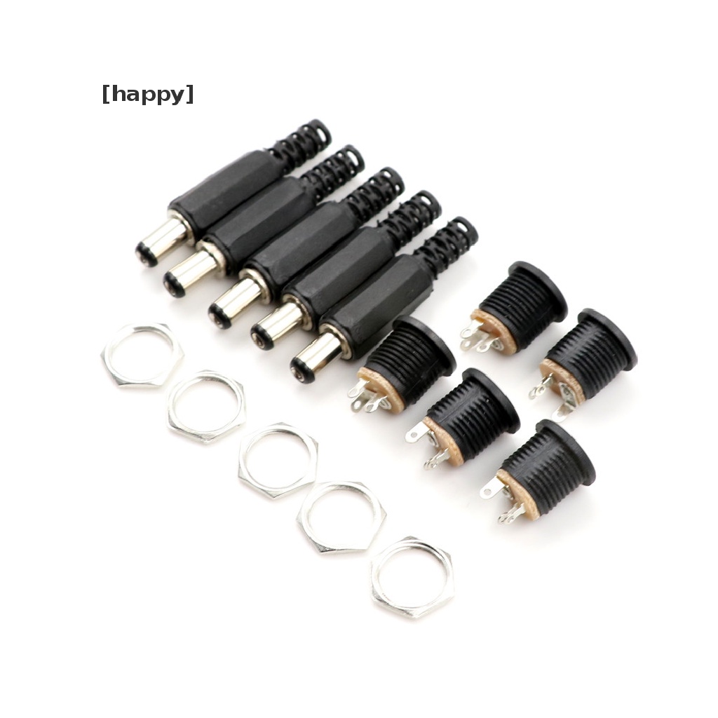 Ha 10pcs Konektor Power Plug Male Dc 5.5mm X 2.1mm Female