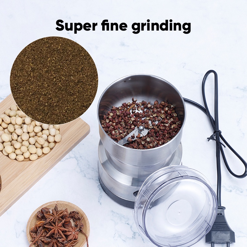 Smartfish Blender Bumbu Serbaguna / Penggiling Kopi PREMIUM KACA Baja tahan karat 4 bilah