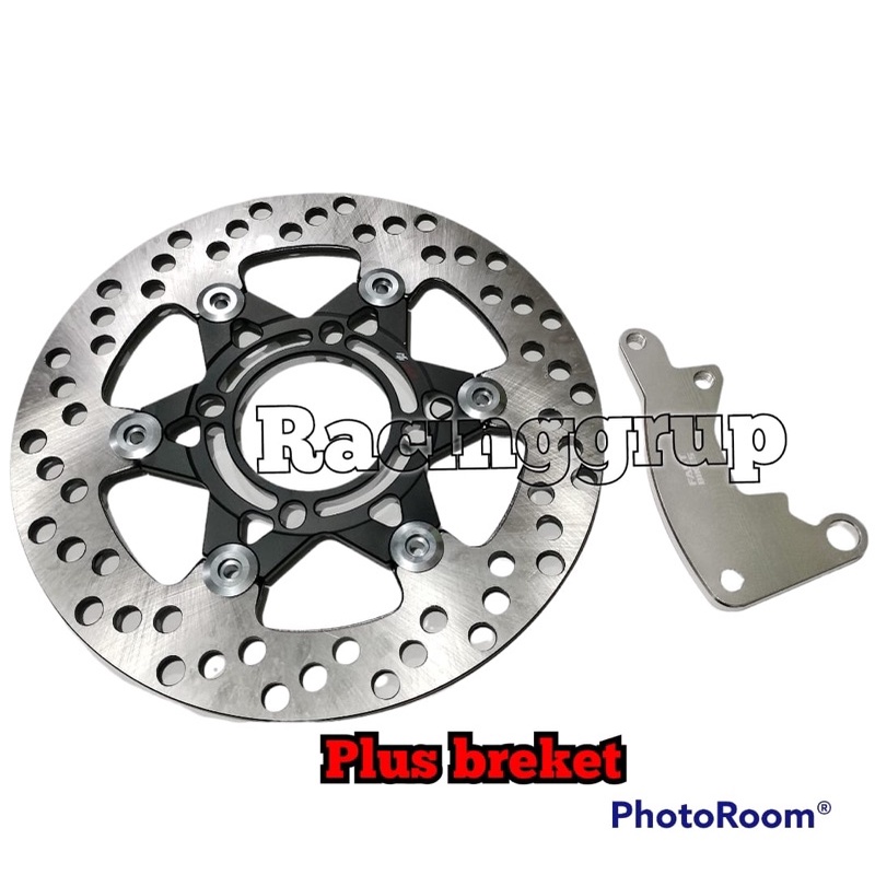 Disc Piringan Cakram Rotor Coak Sunstar 220mm Plus Breket Kaliper Standar 220MM Matic Honda Yamaha Nouvo Mio Fino Sporty Scoopy Beat Vario Beat New Beat street Beat fi Scoopy new Vario 125 150 old MX Jupiter Z