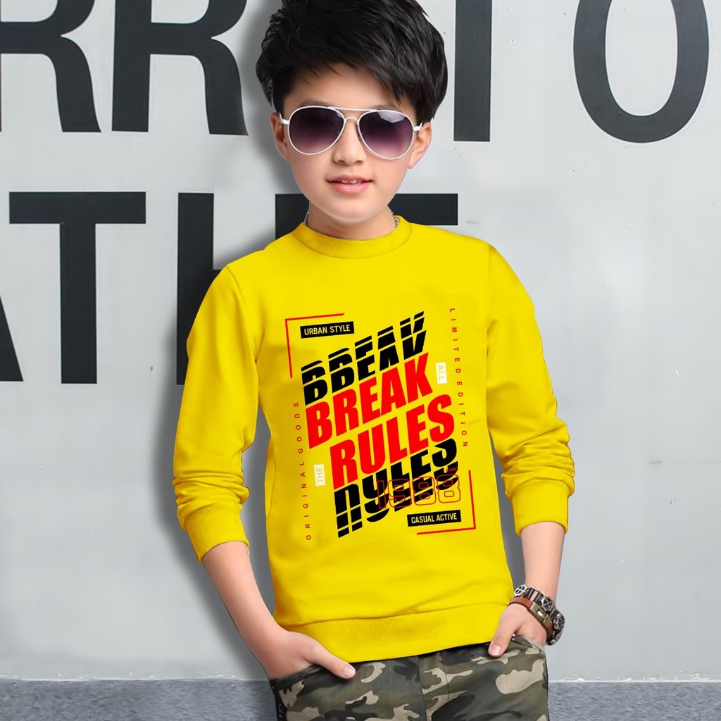 Switer Break Rules Terbaru / Sweater Anak Laki-laki /  Sweeter Gaming Bahan Babyterry / FLAVA_STORE