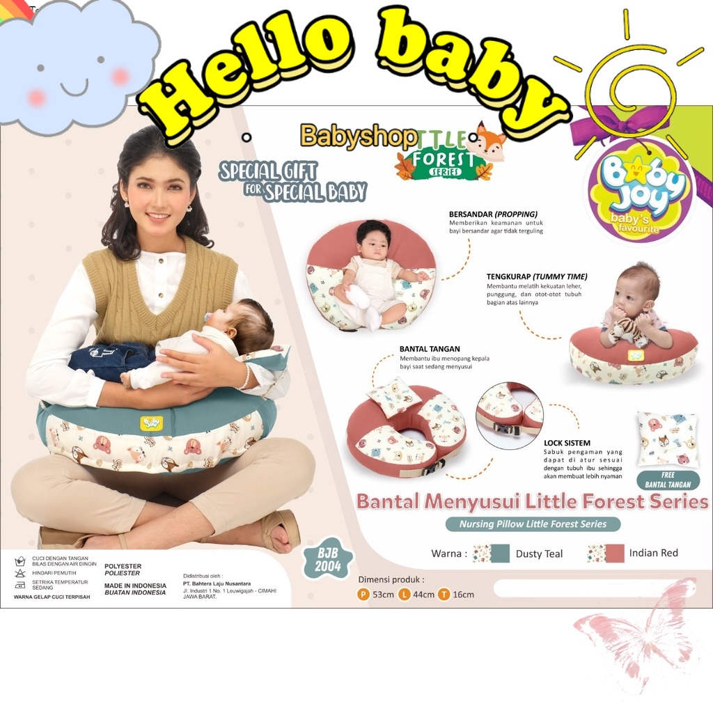 Baby Joy Nursing Pillow Bantal Menyusui (Dengan Gasper) + Free Bantal Lengan Peang Little Forest Series