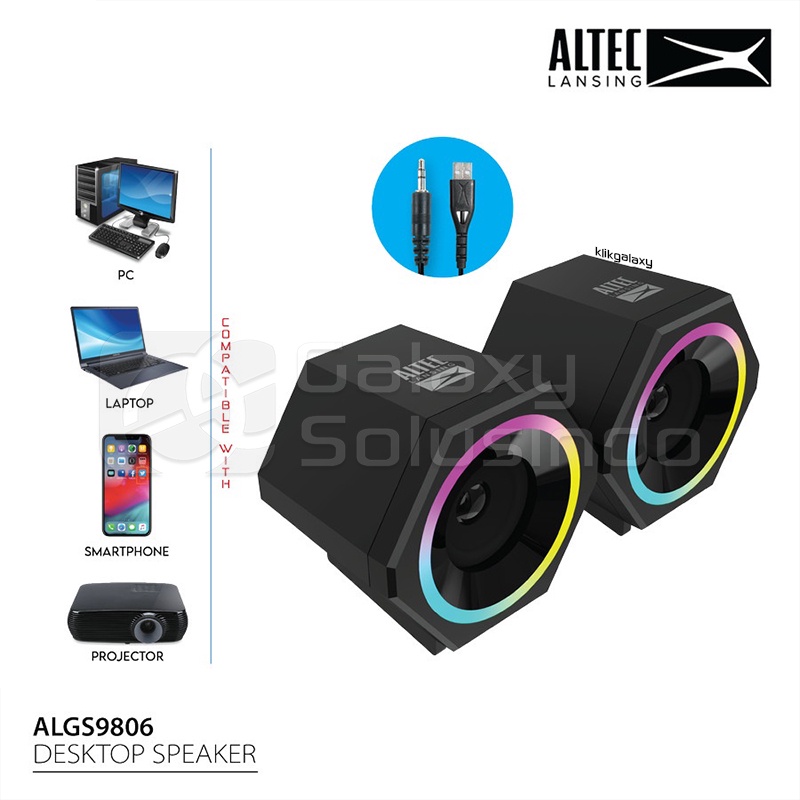 Altec Lansing ALGS9806 RGB 2.0 Speaker Gaming &amp; Music - ALGS-9806