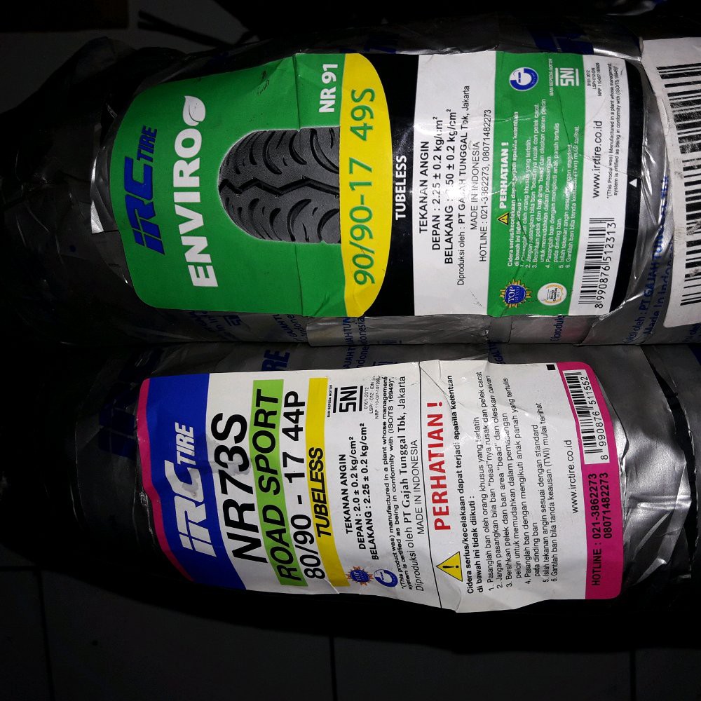 Paket Ban Tubeless 80-90-17 IRC Plus 90-90-17 2pcs