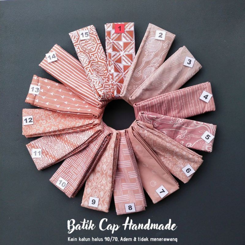 KAIN BATIK CAP WARNA SOFT CREAM PINK NUDE