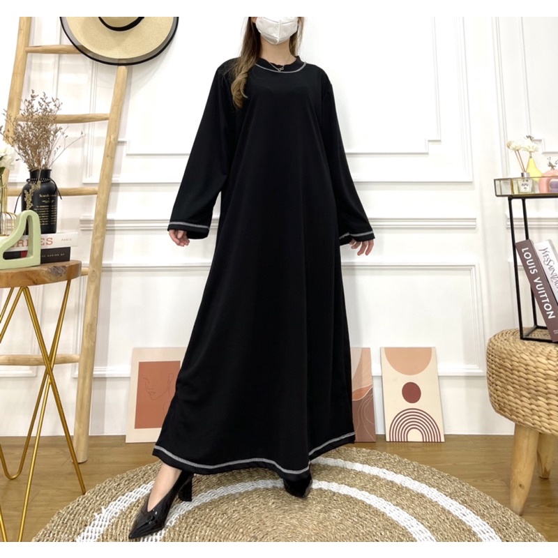 Grosir (45rb x 6pcs) - Kode 885 Gamis Bolbal BW voxy