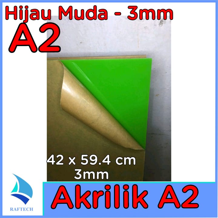 Akrilik A2 Lembaran 3mm Acrylic 3 mm Hijau Muda Marga Cipta